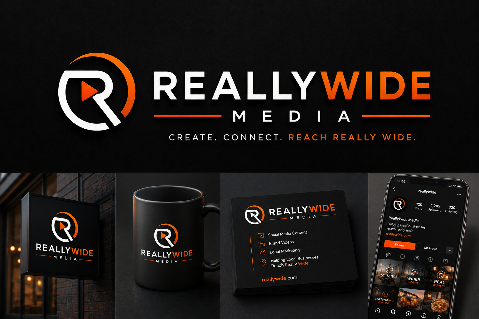 ReallyWide Media brand mockup